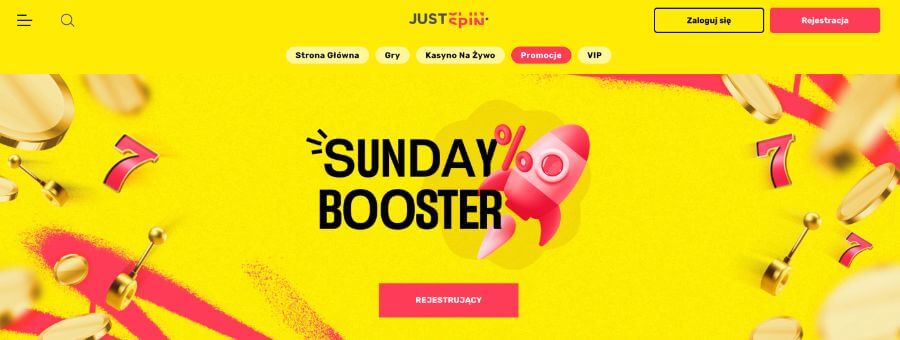 JustSpin - promocja Sunday Booster