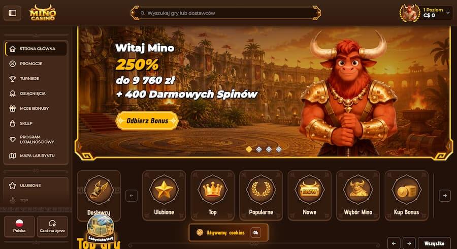 Bonus powitalny non-sticky w kasynie Mino Casino
