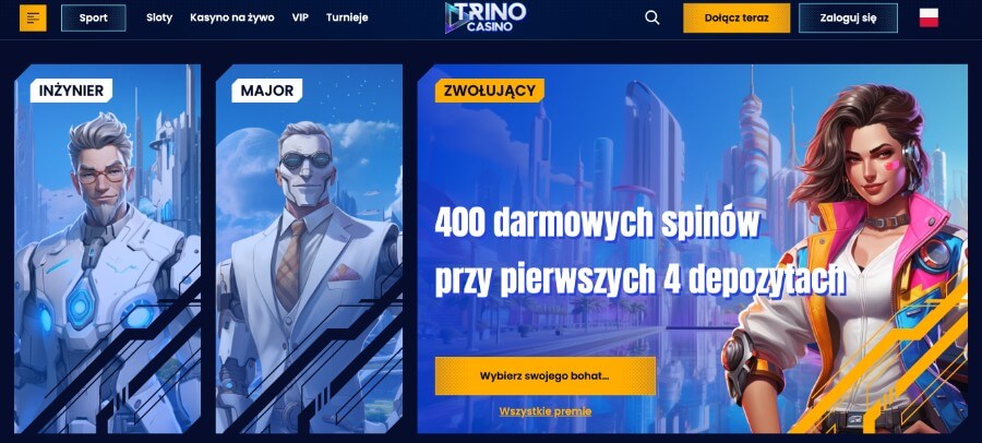 Trino Casino - bonus powitalny Zwołujący