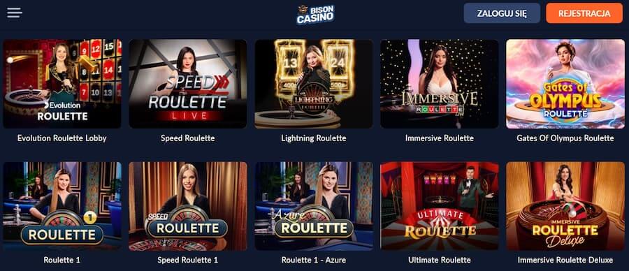Bison Casino – ruletka na żywo