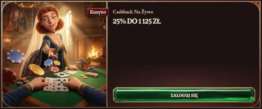 CrazyTower – bonus cashback 25% w kasynie na żywo