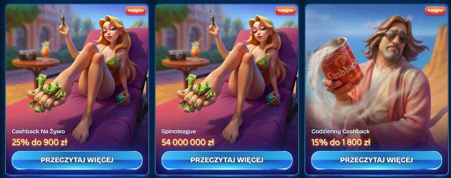 Promocje Dude Spin Casino podczas testu