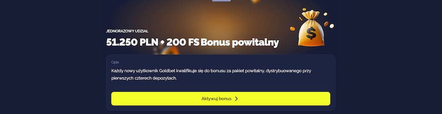 Bonus powitalny Goldbet Casino podczas testu