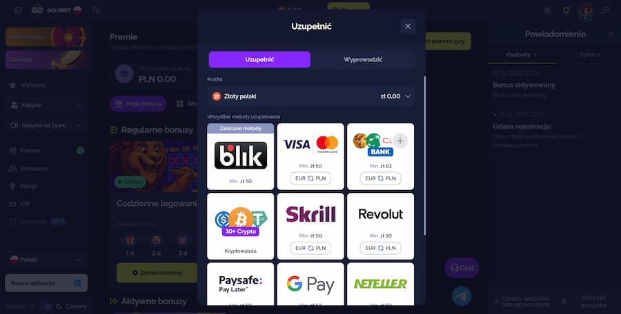 Recenzja goldbetcasino-pl.com.pl – najlepsze kasyno online dla polskich graczy