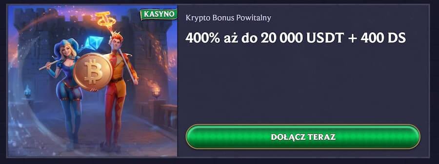 Krypto bonus powitalny w kasynie LolaJack