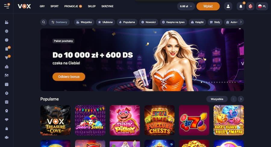 Vox Casino – szybkie wypłaty w kasynie, strona główna